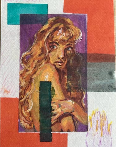 Original Takara Welter Mixed Media Painting on Paper , titled 'Will You Still Love Me'