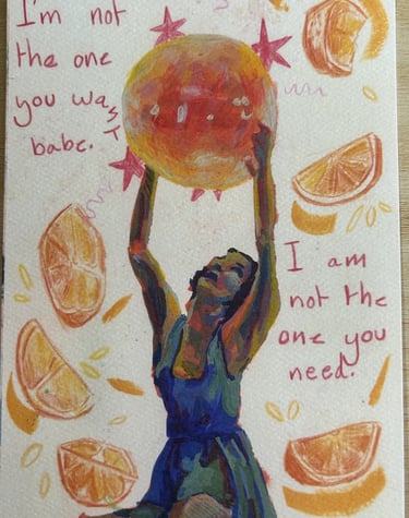 Original Takara Welter Mixed Media Painting on Paper , 'I am not the one you need'
