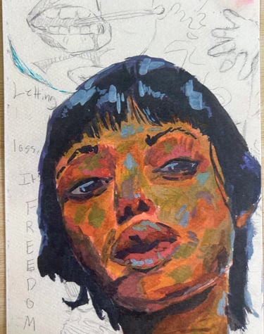 Original Takara Welter Painting on Paper titled, 'Letting Go isn't Loss'