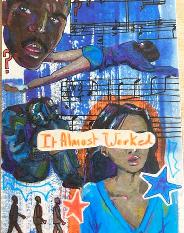 Original Takara Welter Mixed Media Painting on Paper titled 'It Almost Worked'