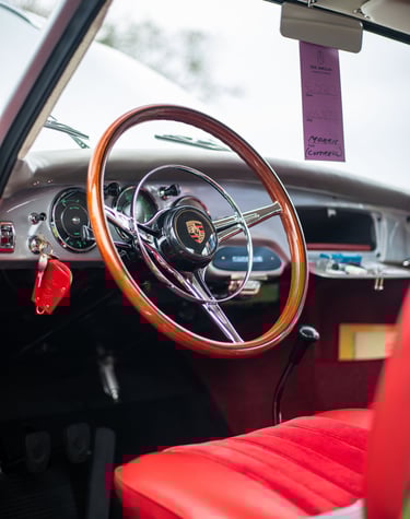 A Porsche 356 interior.