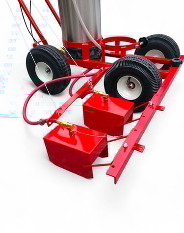 Double line paint striping machine attachment made for painting parking lots