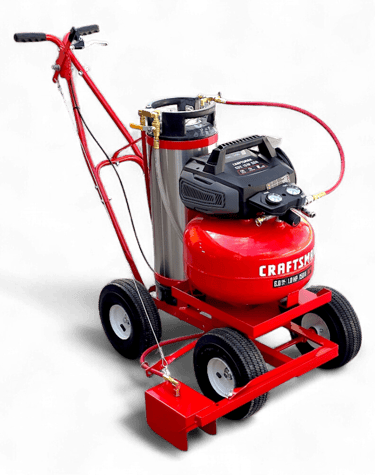 model 250 electric air compressor parking lot paint striping machine