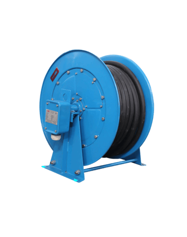 spring operated cable reeling drum