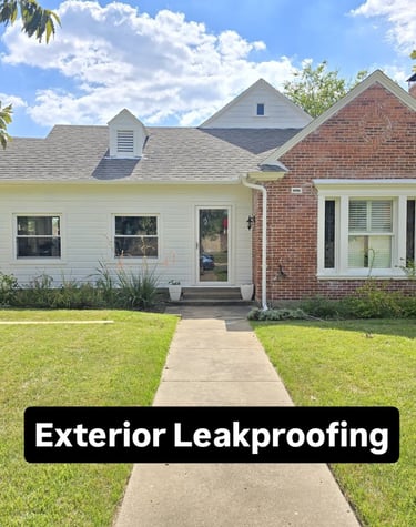 A house with new siding and paint depicting professional exterior leak proofing services.