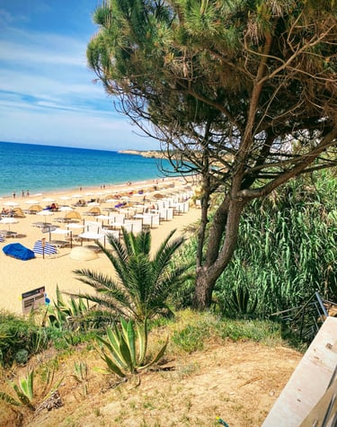 heerlijke ligbedden strand albufeira