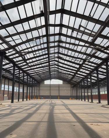 A freshly poured concrete floor foundation for a large warehouse.