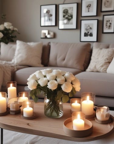 A serene morning scene with sunlight filtering through trees onto a journal and cup of tea.