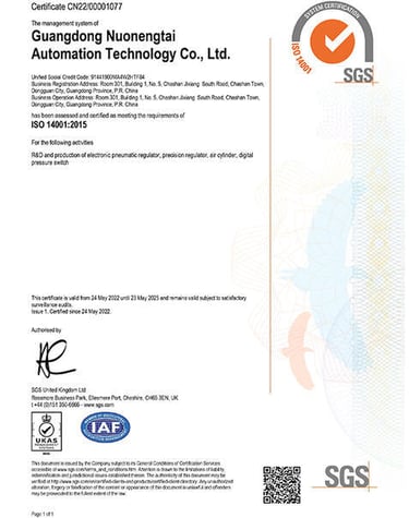 Chứng nhận ISO 14001 SGS NNT