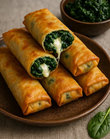 Spinach Cheese Spring Rolls