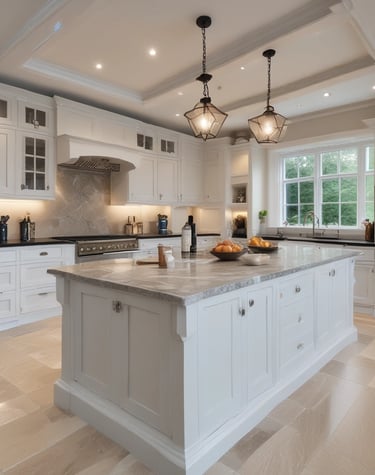 Elegant architectural details with intricate carvings and large windows are partially visible, framed by tall stone pillars. A skylight lets in natural light, highlighting the craftsmanship of the interior space.