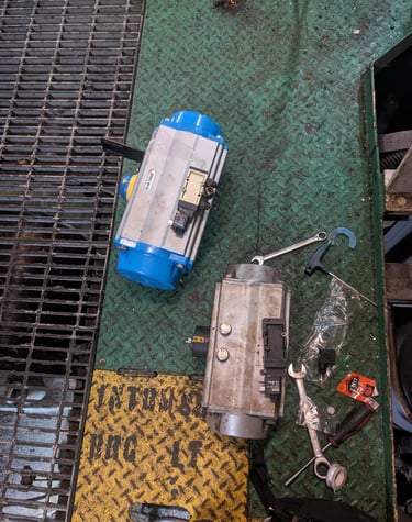 Actuator for effluent valve/ overboard valve on Inert Gas Generator