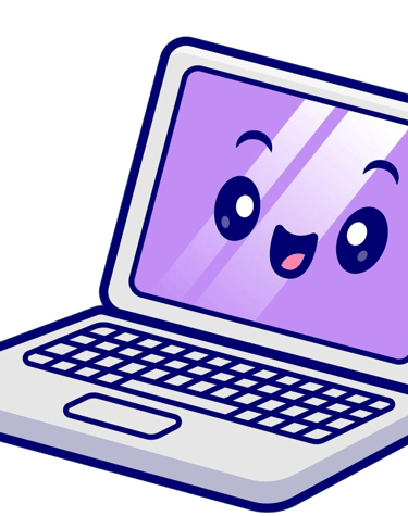 Visuel ordinateur souriant
