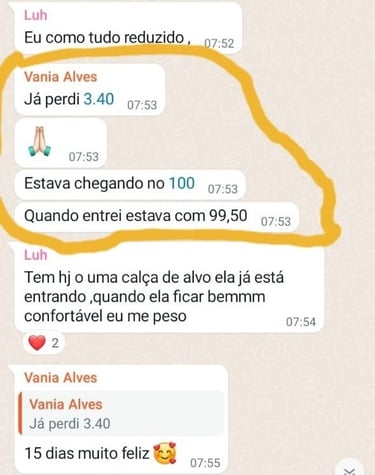 Depoimento de mulher que emagreceu