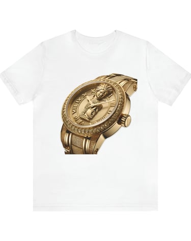 a gold watch with a gold watch face on it