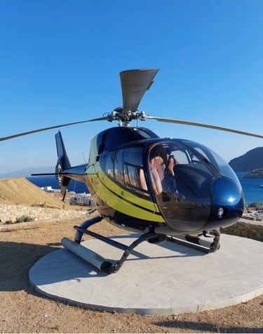 a helicopter that is sitting on a platform