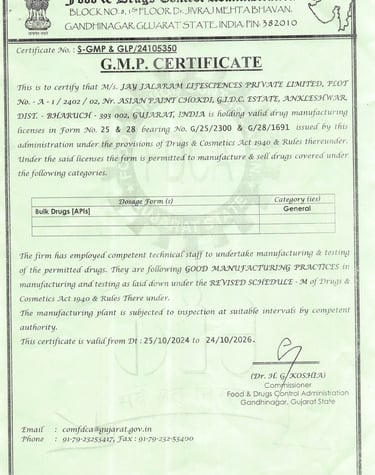 C GMP CERTIFICATE