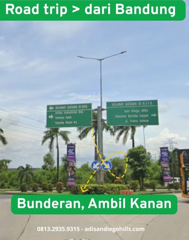Arah Makam San diego hills karawang dari arah bandung