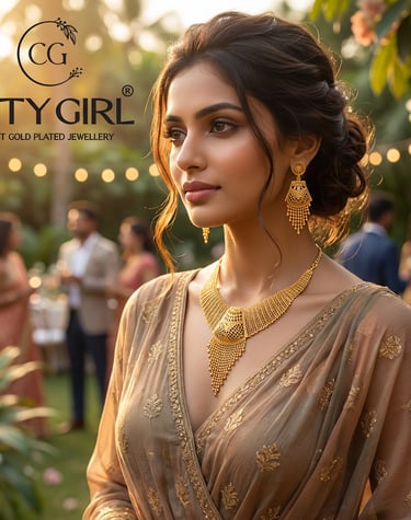 City Girl Jewellery Gold Plated 18 Carat Bridal Set Cocktail party