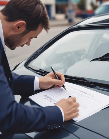 A satisfied customer receiving keys from a Grupo Circulo expert in a blue uniform