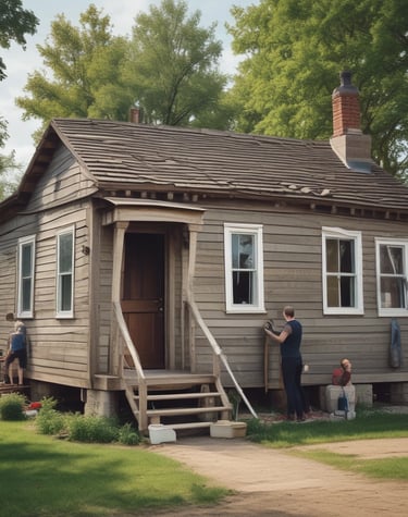 Community members harvesting crops together on a sunny day.