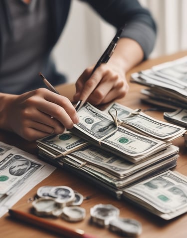A cozy morning workspace with a notebook, coffee, and sunlight streaming in.