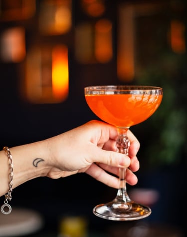 signature cocktail at stolen moon cocktail bar paris