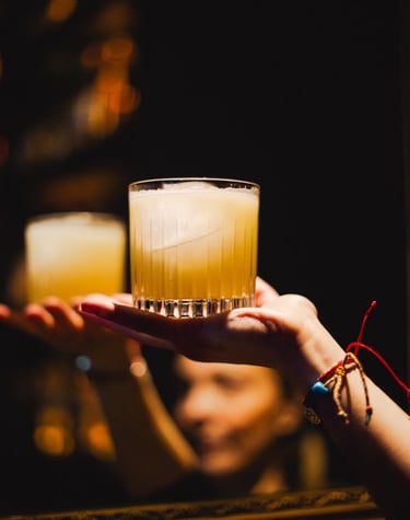 signature cocktail at stolen moon cocktail bar paris