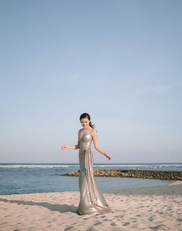 Prewedding beach portrait at The Ritz-Carlton Nusa Dua Bali.