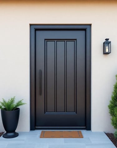 Puerta de hierro moderna para casa o negocio