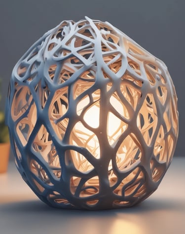 Luminária impressa em impressora 3D de alta qualidade.