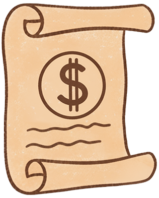 a scroller with a dollar sign on it