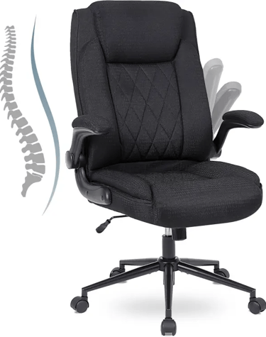 Flysky Silla con respaldo alto, Silla ejecutiva para Oficina, Negro