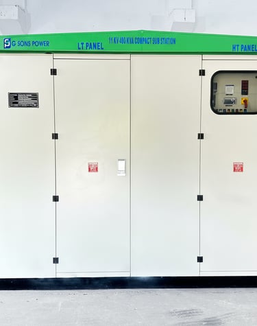 G Sons Compact Substation (CSS), fully enclosed green housing, housing transformer,