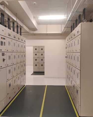 G Sons custom-built Industrial Metering Panel, with circuit breakers,