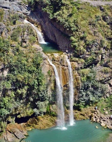 Beautiful view of Sajikot Waterfall Pakistan 