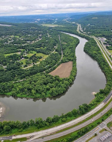 View from a hot air balloon in Binghamton New York