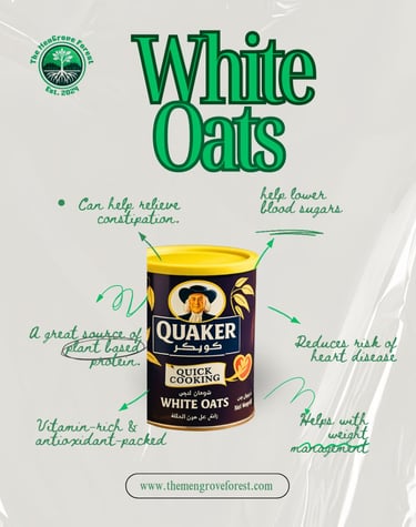 Breakfast: Quaker White Oats Benifits