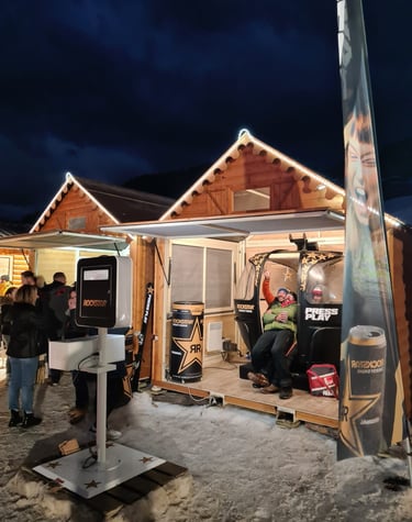 Photobooth avec décors, Cabine de remontée mécanique en photocall