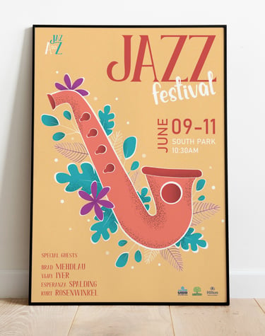 Graphic design services of a poster for Jazz festival