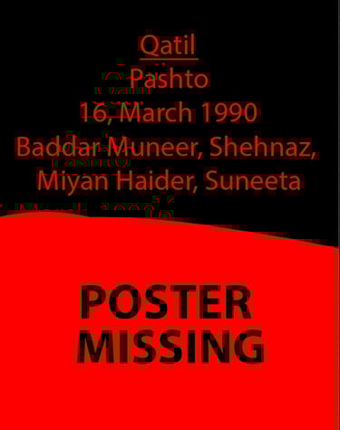 Qatil	Pashto	16, March 1990	Baddar Muneer, Shehnaz, Miyan Haider, Suneeta