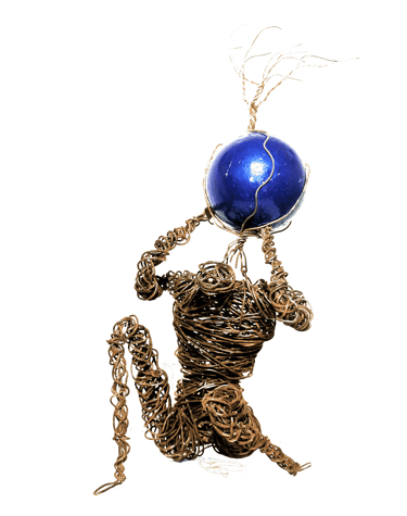 Atlas sculpture fil de fer de Wilfrid Bricourt