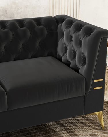 classic black valvet sofa 