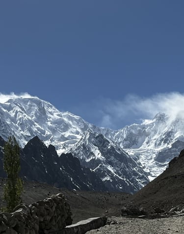 Majestic peaks of the Karakoram Range in Hunza Valley, Pakistan