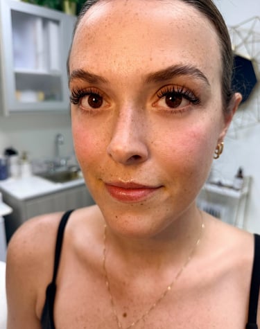 Custom lash extensions completed in La Jolla, soft and lifted