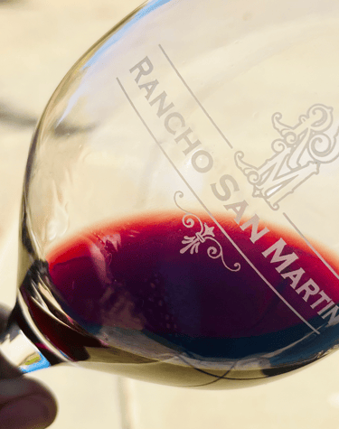 Rancho San Martin Wine Glass close up