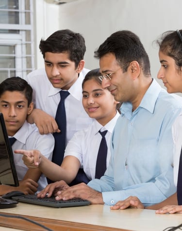 Student Learning Computer at Smart Village Computer Hub