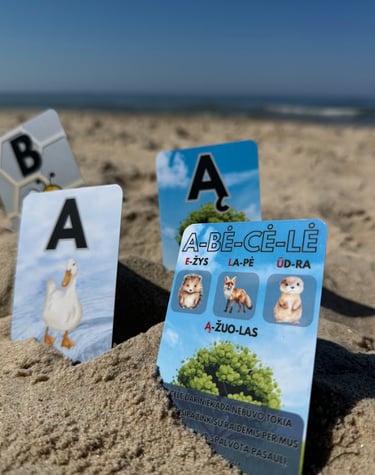 Lavinimo kortelės ABĖCĖLĖ