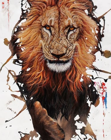 a lion is shown in this image