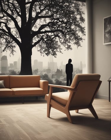 A person with long hair lies on a massage table, receiving a massage on the upper back. A small butterfly tattoo is visible on their back. The setting appears to be serene and calming, with a plant in the foreground adding a touch of nature.